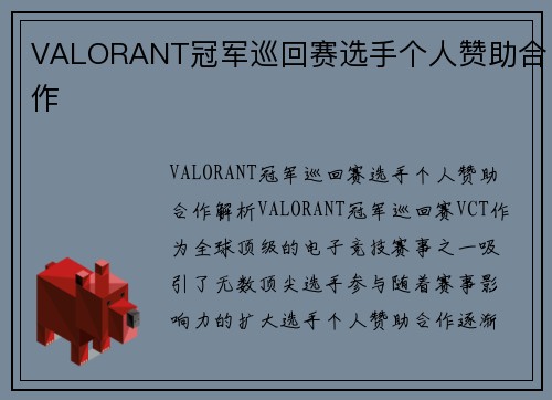 VALORANT冠军巡回赛选手个人赞助合作